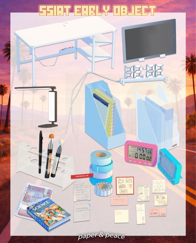 collage of an office desk and office clutter