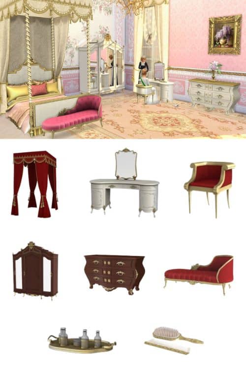 a collage of royal bedroom furniture