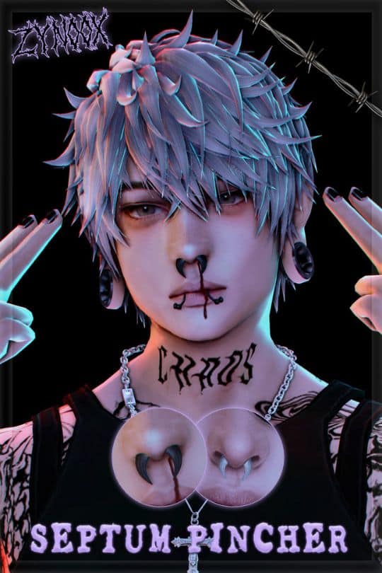 edgy male Sim with a septum pincher