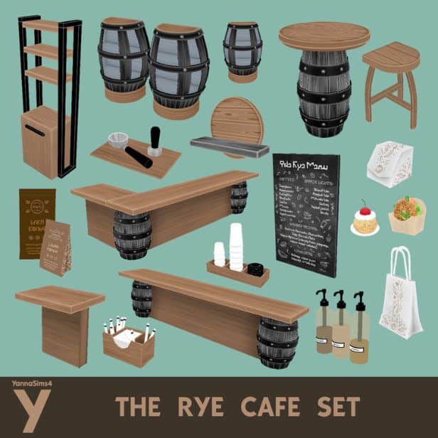 collage of mixed pieces for a cafe setup