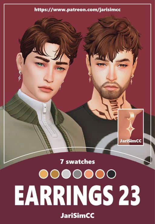 two Sims wearing star-shaped earrings