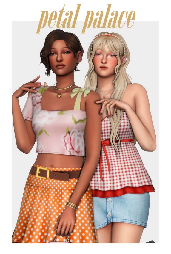 female Sims with modern hairstyles and clothes