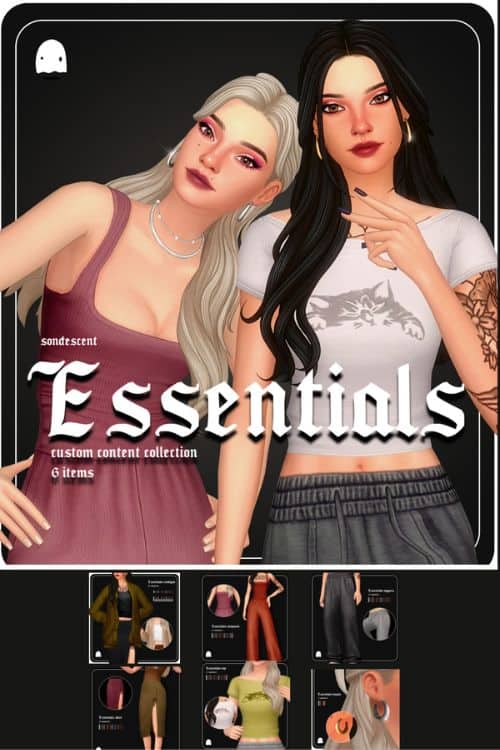 female sims wearing casual, modern clothes