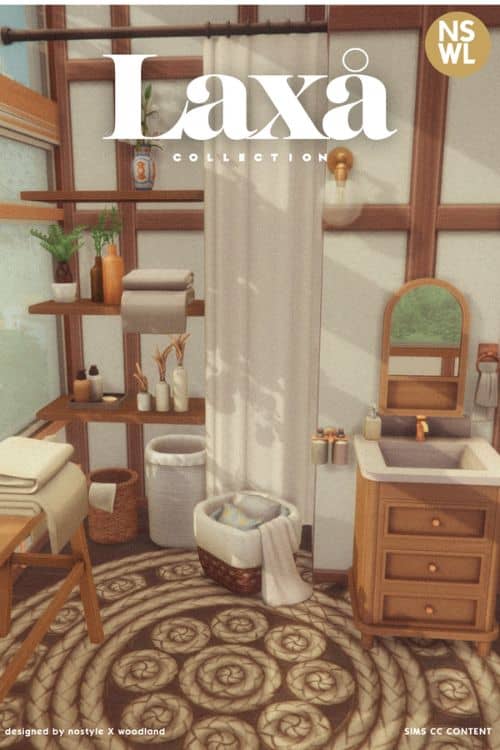 a cozy brown and light beige bathroom
