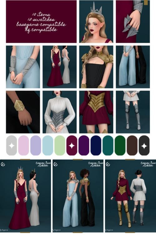 collage of strong, courageous royal clothing