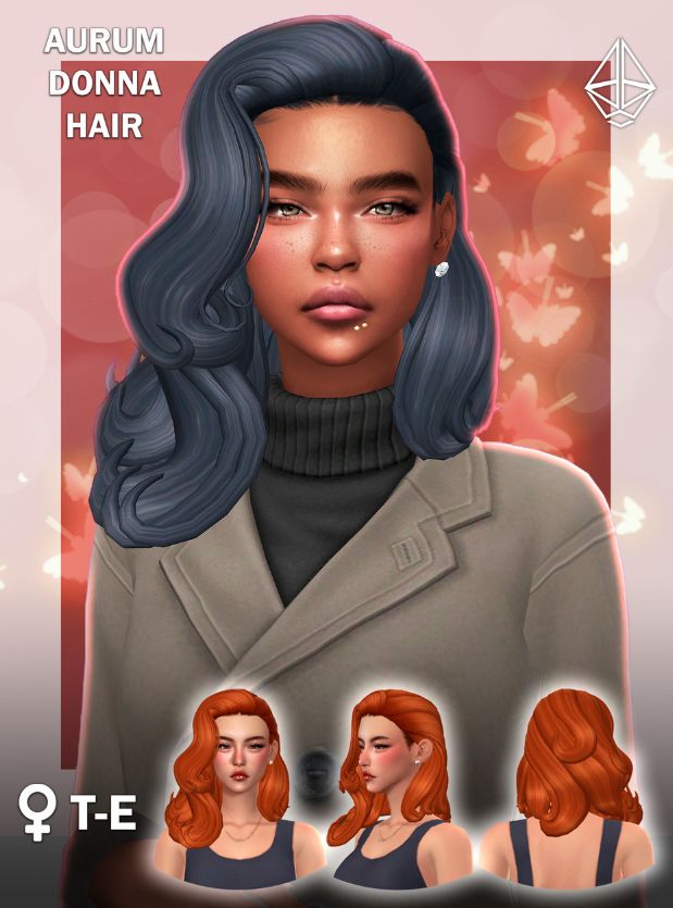female Sim with a wide-swept retro waves hairstyle
