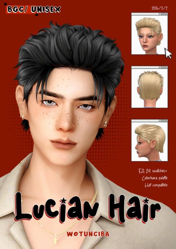 male Sim with a swept-back layers and textures sides