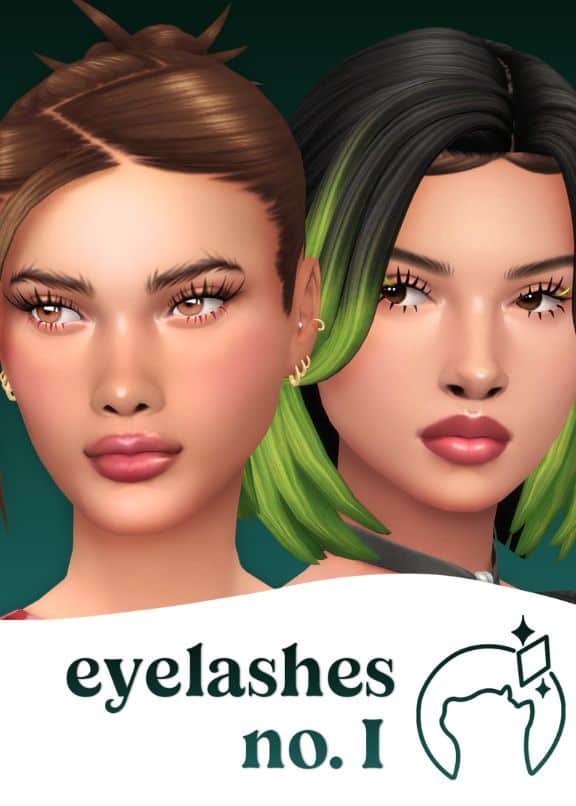 female Sims with long, pointy eyelashes