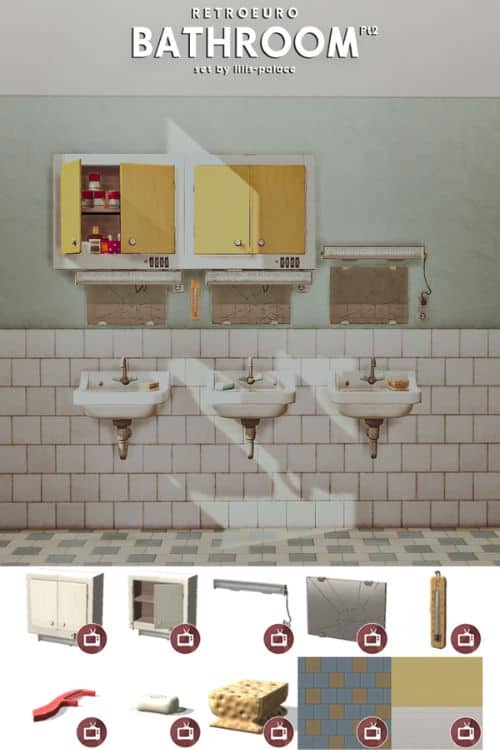 a vintage, rundown bathroom