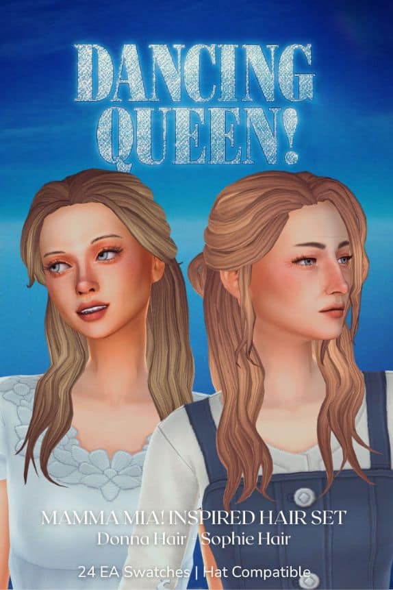 female Sims with Sophie and Donna inspired hairstyles