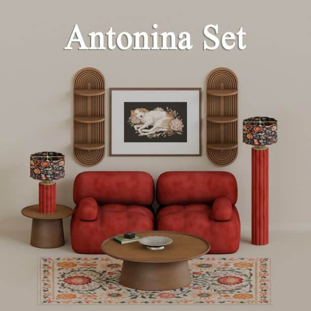 a living room setup with furniture and decor