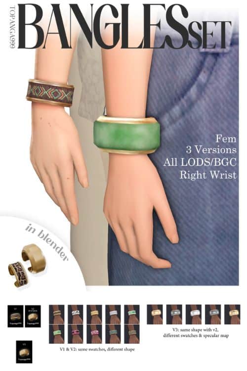 close up of different bangles