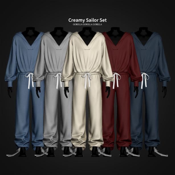 collage of a casual tracksuit in different colors