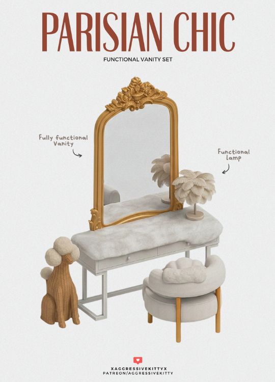 a Parisian style vanity set