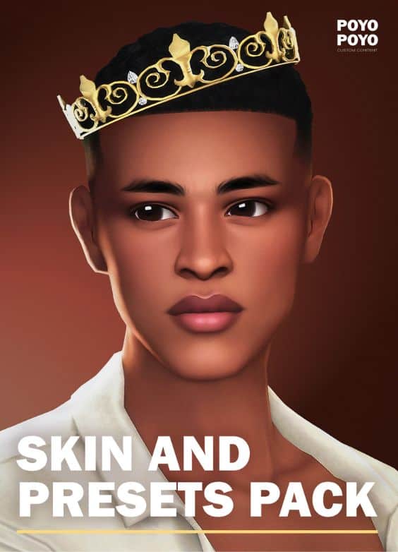 male Sim with smooth skin and a nose preset