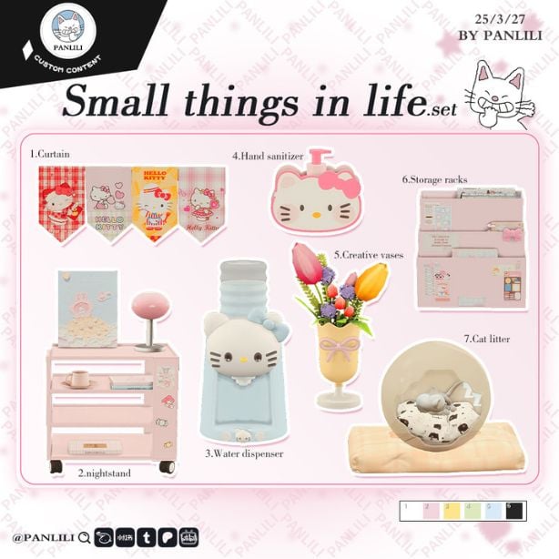 collage of mixed Hello Kitty inspired items