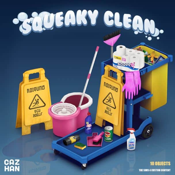 A cleaner cart and supplies