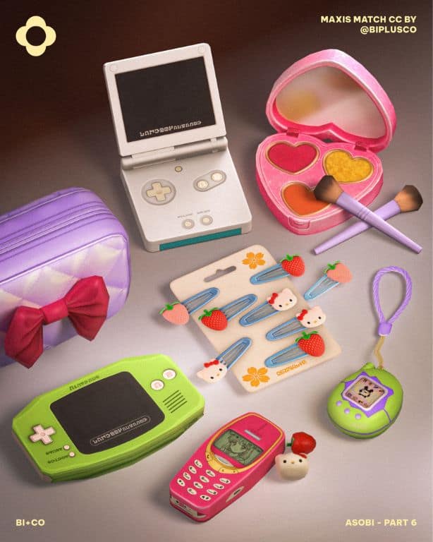 collage of mixed gaming consoles, makeup and accessories