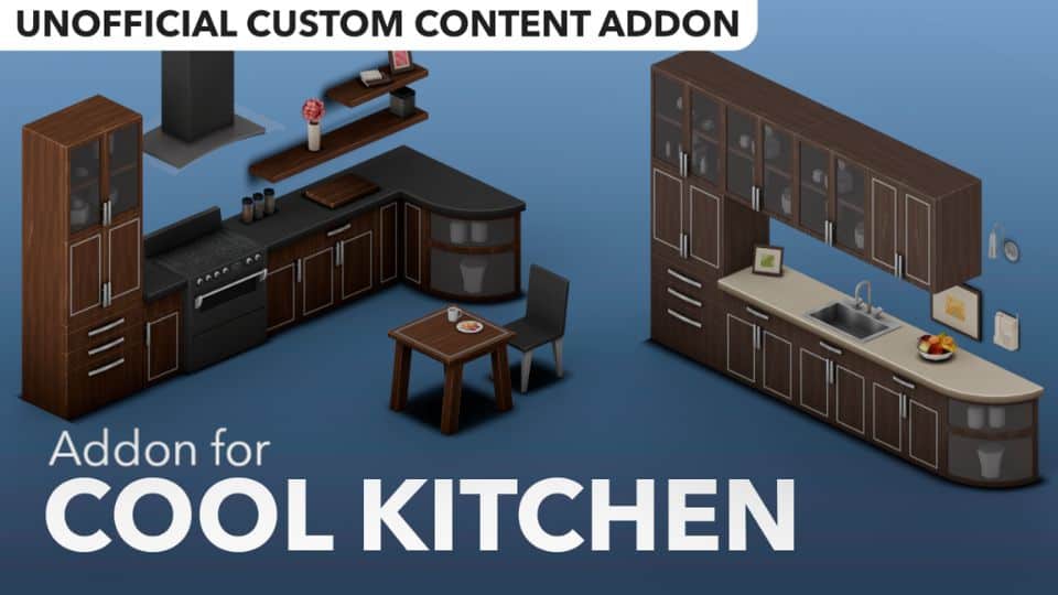 collage of brown kitchens setups