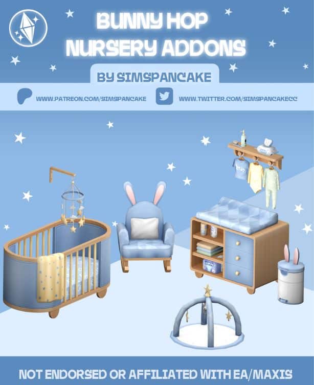 a blue-themed nursery setup