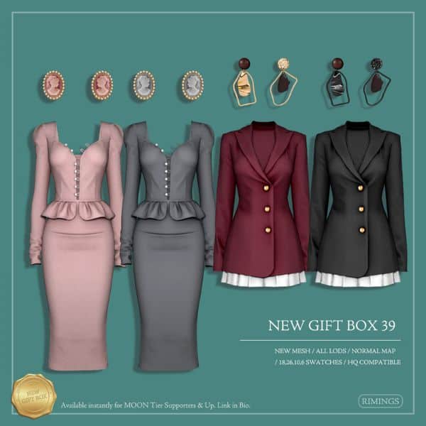 collage of chic female outfits and earrings