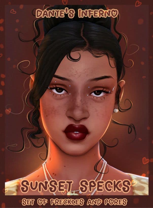 female Sim with facial freckles and pores