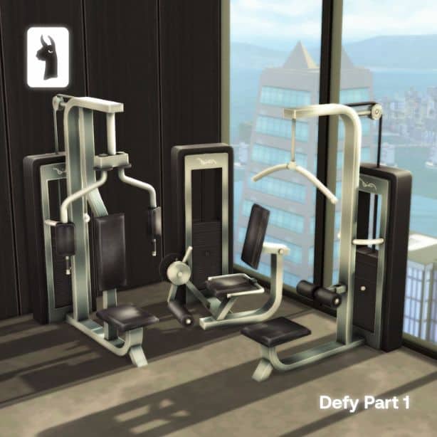 three functional workout machines in a room