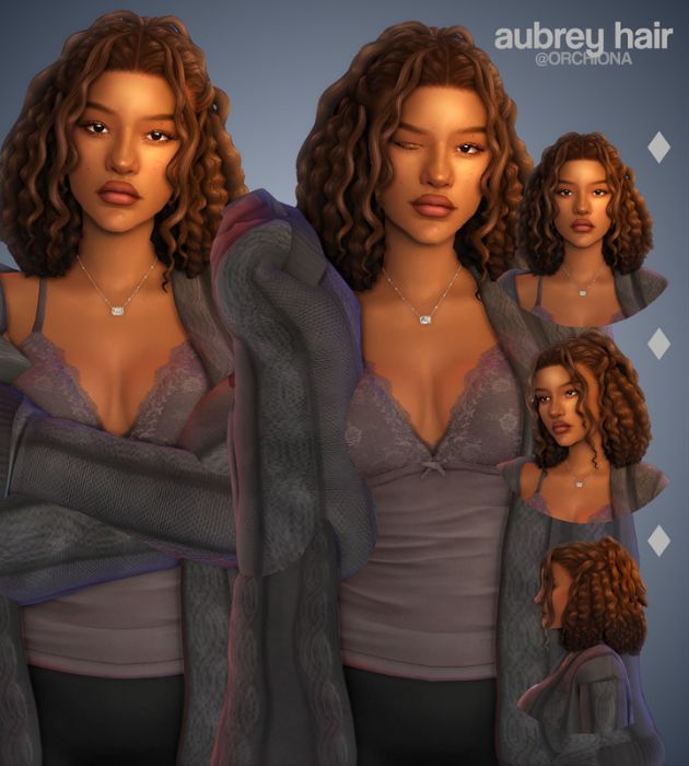 black female Sim with a curly bob hairstyle