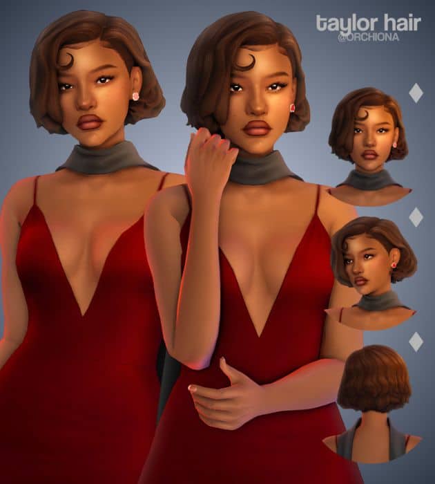 black female Sim with a short, chic hairstyle