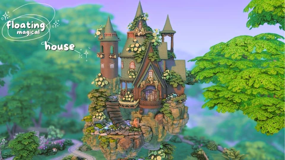 a magical, floating fairy house