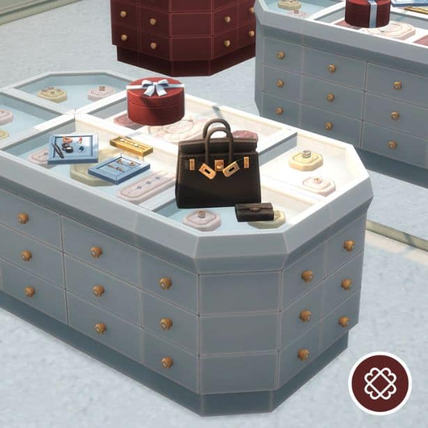 jewelry display dressers, jewels and bags