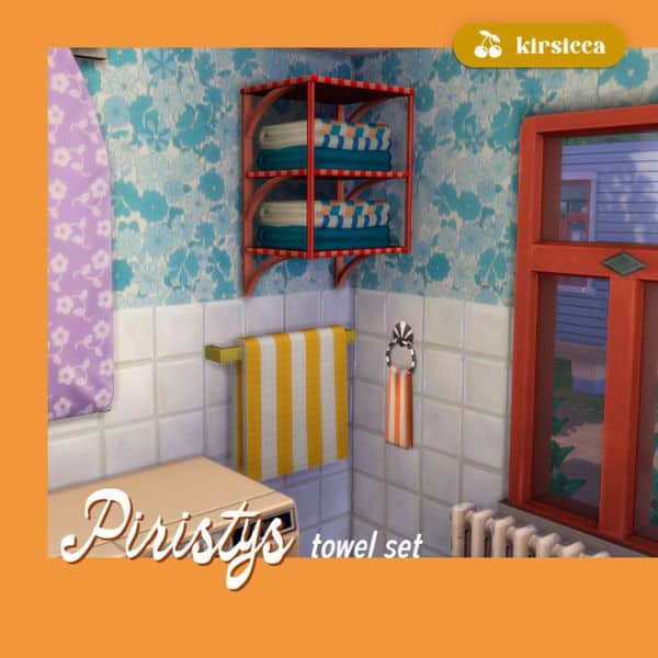 bathroom towels on a wall rack