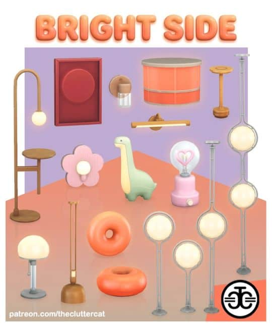 collage of mixed colorful lighting and decor set