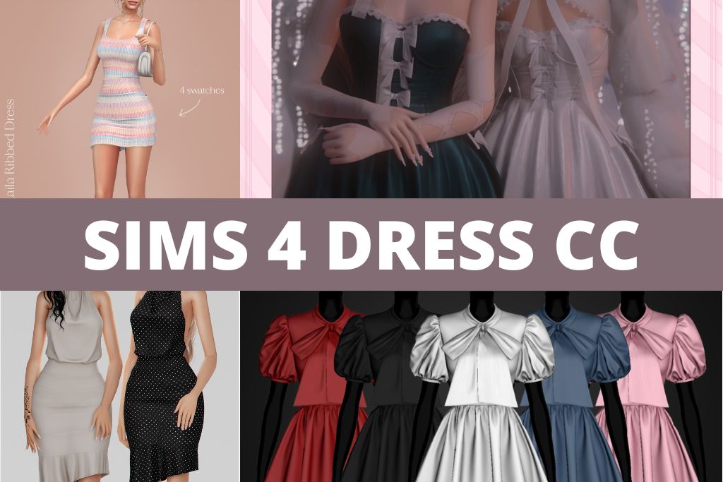 sims 4 dress cc collage