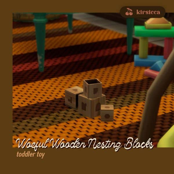 a few stacked wooden blocks on the floor