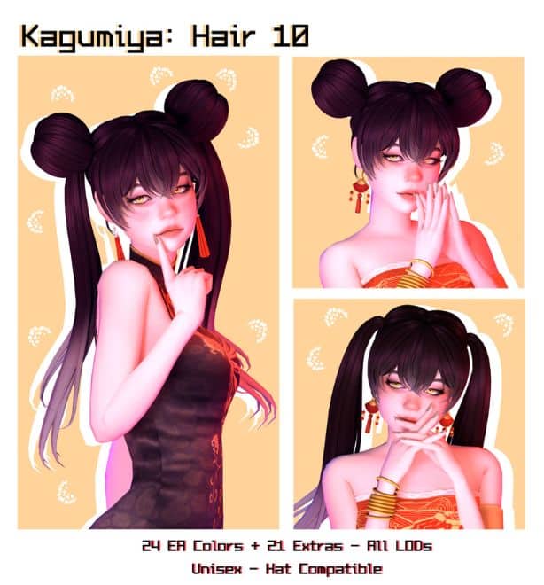 three female Sims with playful hairstyles