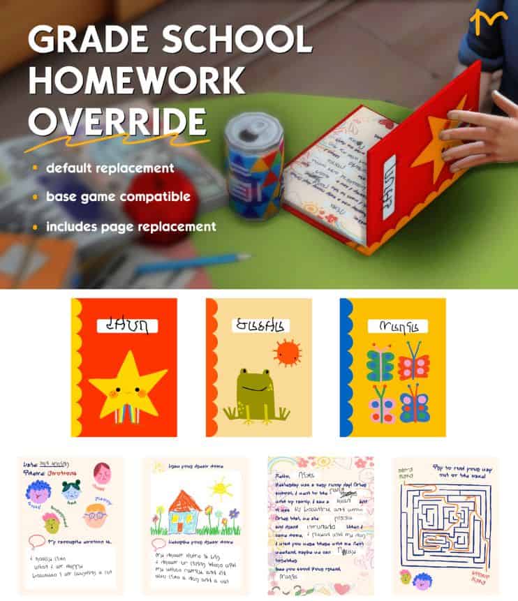 collage showing primary school homework cover override swatches