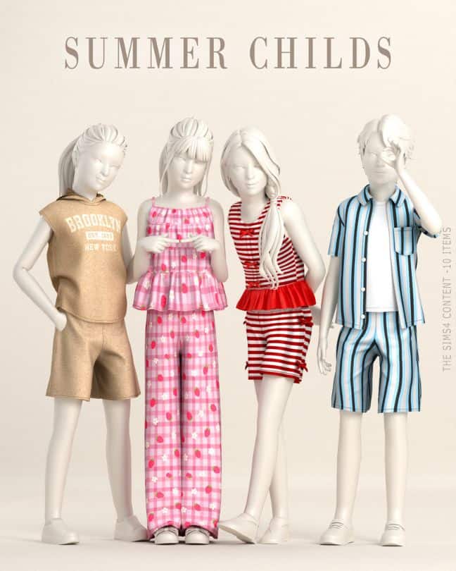 kids mannequins wearing summer clothes