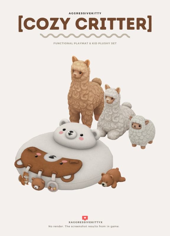 kids plushie set of mixed animals and a playmat