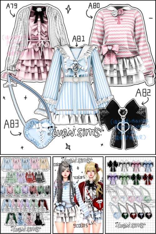 collage of mixed dresses and accessories