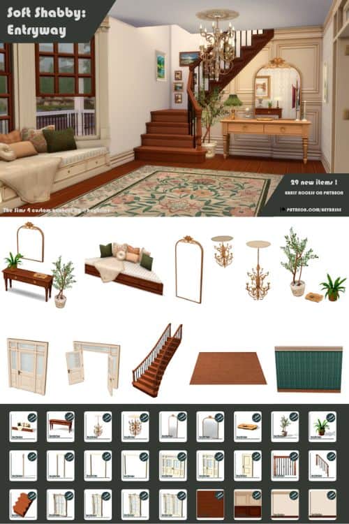 entryway furniture, build cc and decor cc