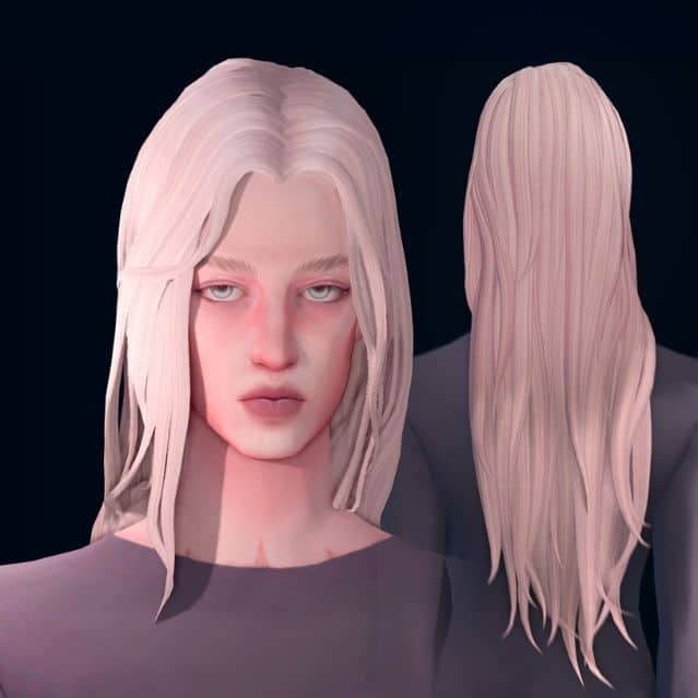 Sim with long, smooth hair