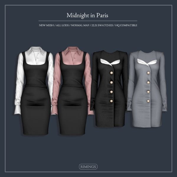 collage of two office ready dresses