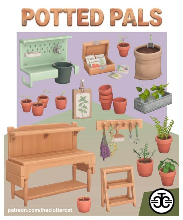 collage of potted plants and gardening essentials