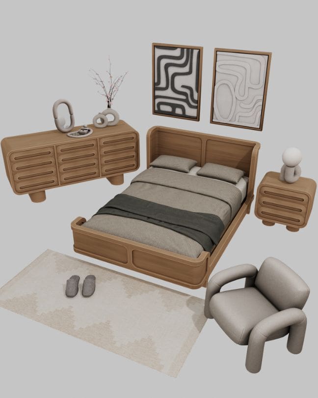 a chic and modern bedroom setup