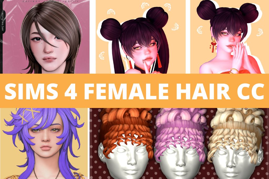sims 4 female hair cc collage