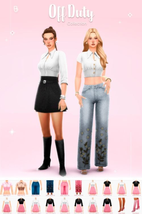 female Sims dressed in stylish, everyday outfits