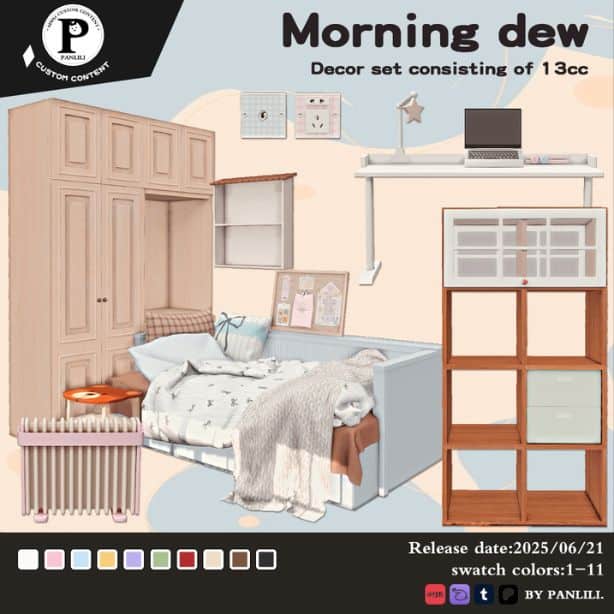 collage of mixed bedroom furniture and decor pieces