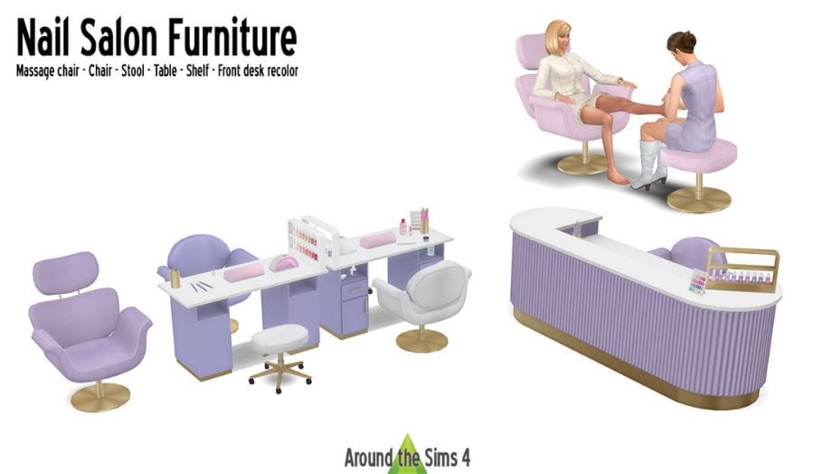 Nail salon furniture and setup