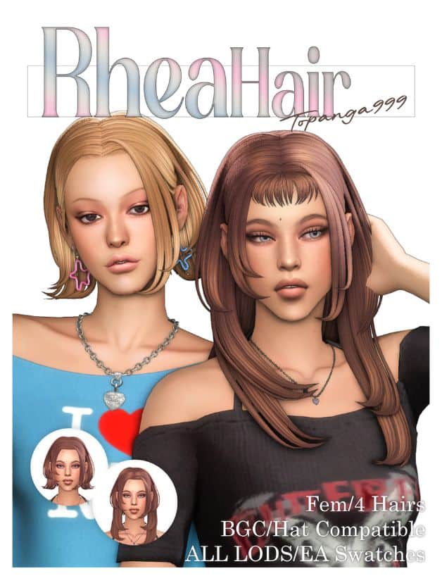two female Sims with modern hairstyles